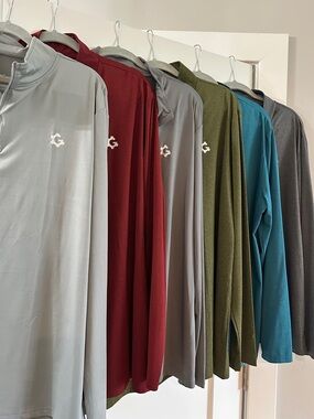 JumGear Men’s Bundle of 6 Quarter Zip Long Sleeve Athletic Shirts